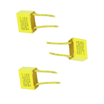 2016 Topmay Low Loss Amarelo 0.22UF 275VAC X2 Capacitor de Filme de Polipropileno Metalizado Tmcf18